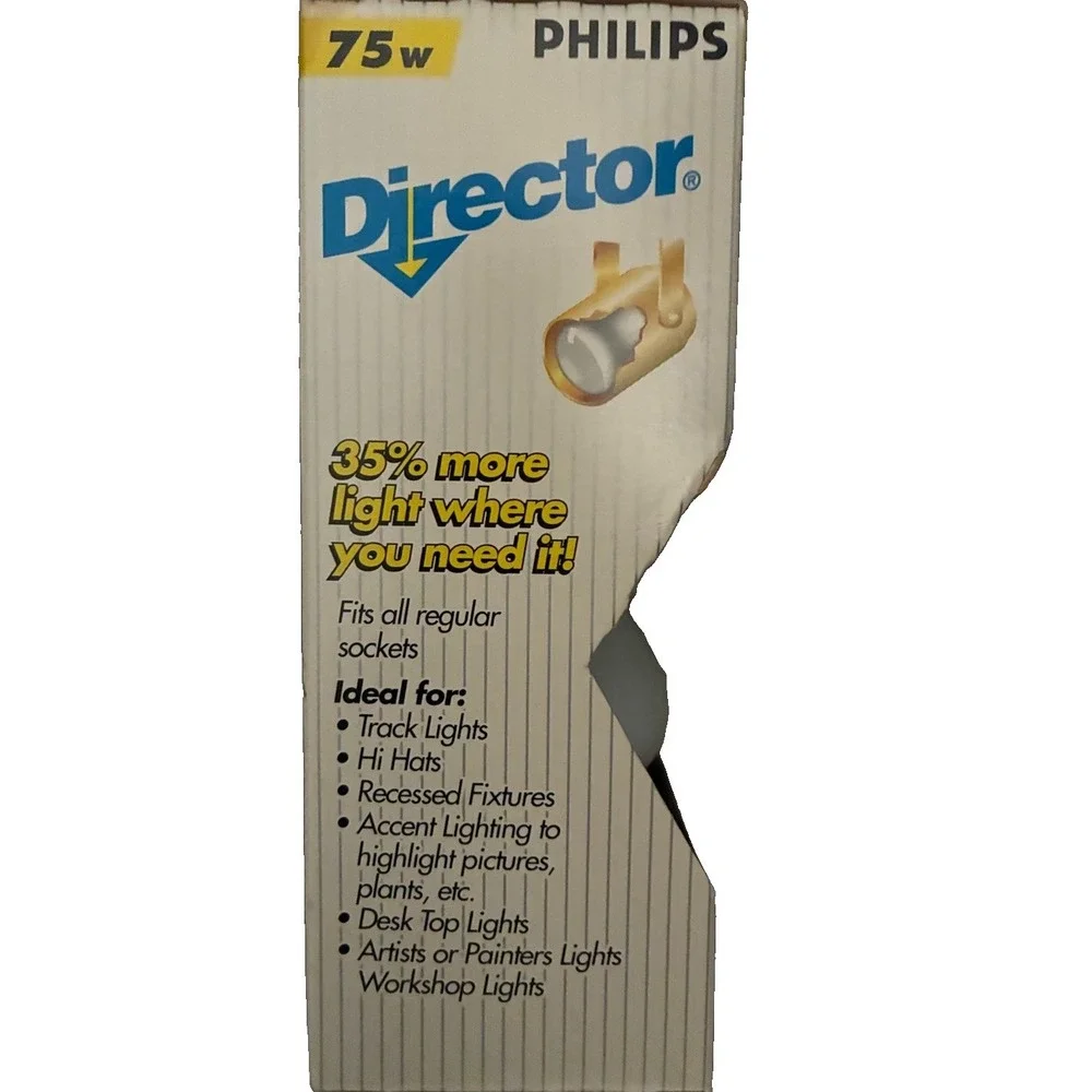 Set 2 PHILIPS Director 75 Watt Indoor Track & Recessed Light Bulbs 75K19/DL NIP